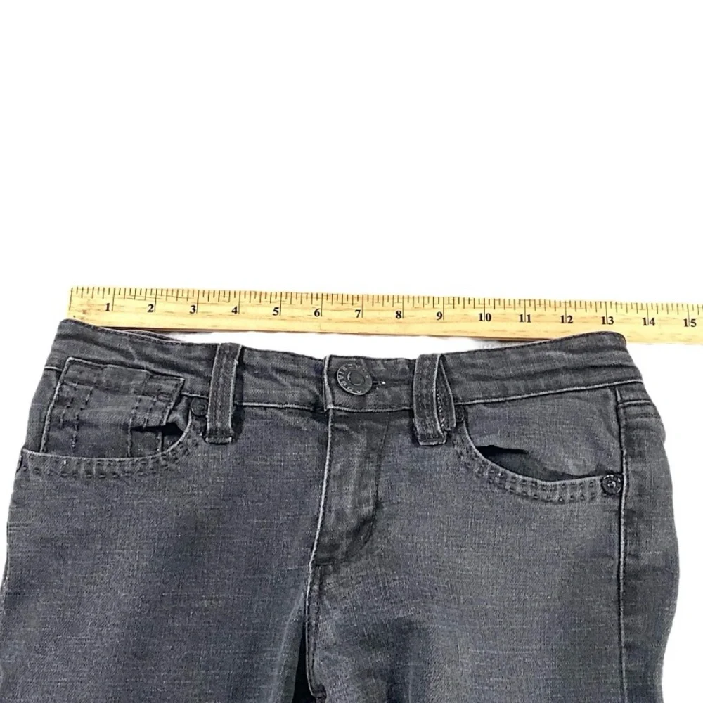 BCBGMAXAZRIA Jeans Womens 26 Graphite Slim Straight Long Biker Rockstar Y2K Club - Picture 8 of 15